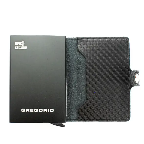 Černá kožená minipeněženka