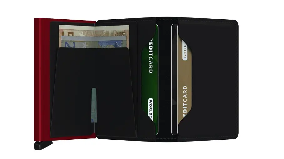Černá Peněženka SECRID Slimwallet Matte SM-Black&Red SECRID