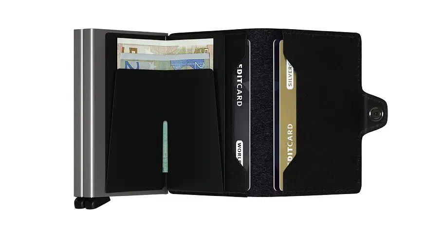 Kožená černá minipeněženka SECRID Twinwallet original TO-Black SECRID