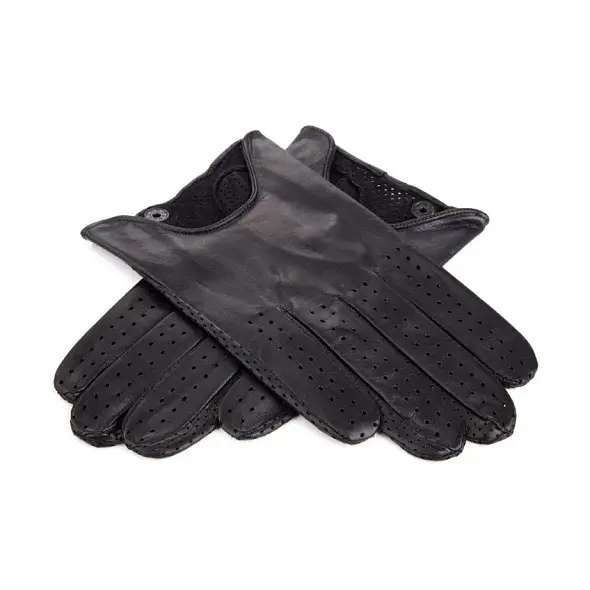 Kožené černé rukavice na řízení