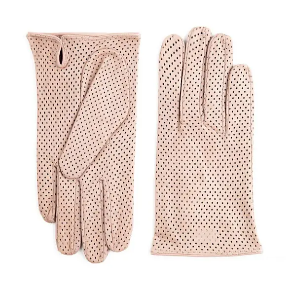 Dámské perforované béžové rukavice