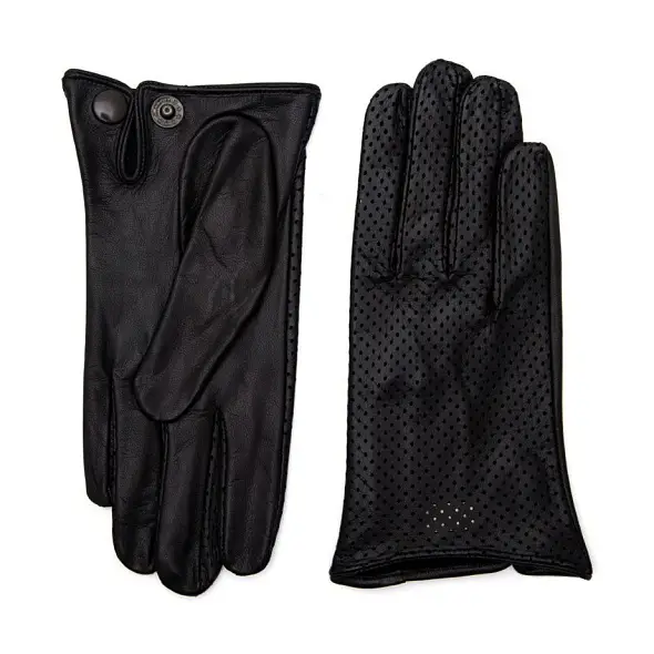 Krátké dámské perforované černé rukavice
