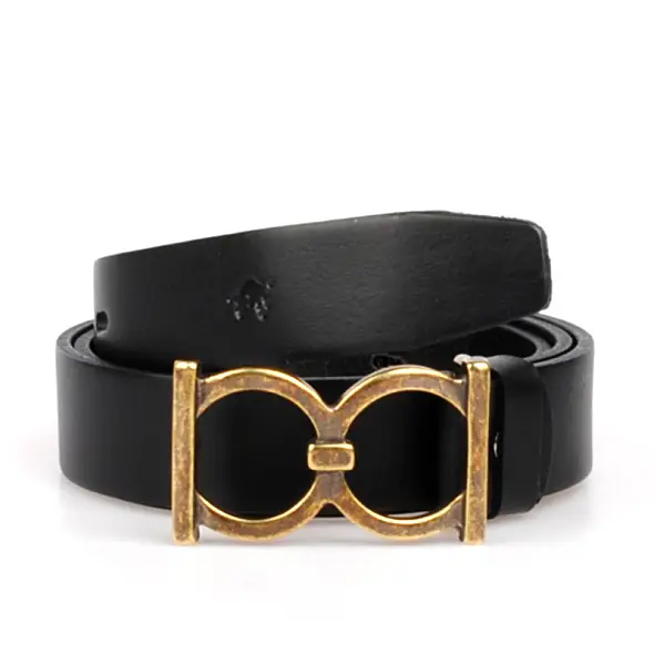 černý dámský koženy opasek