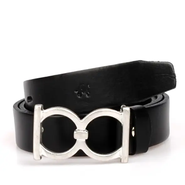 černý dámský koženy opasek