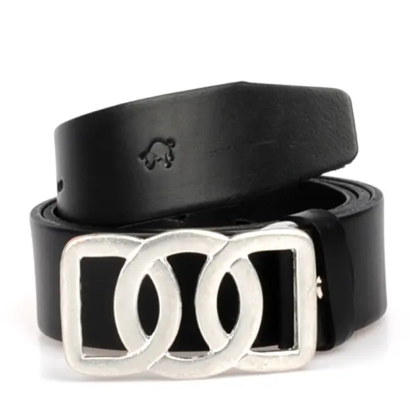 černý dámský koženy opasek