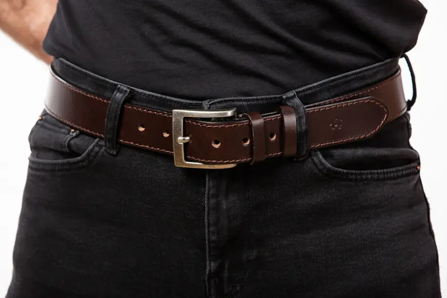 Pánský kožený hnědý opasek 40mm