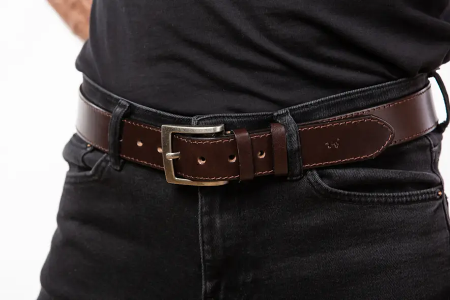 Pánský kožený hnědý opasek 40mm