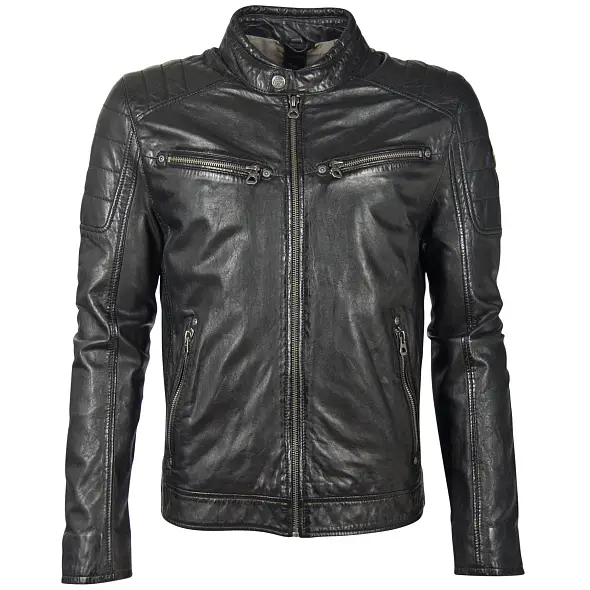 Pánská černá kožená bunda