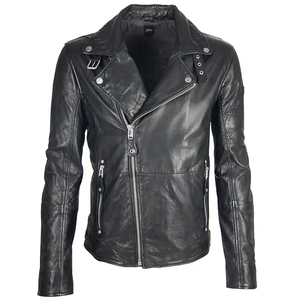 Pánský kožený křivák černé barvy