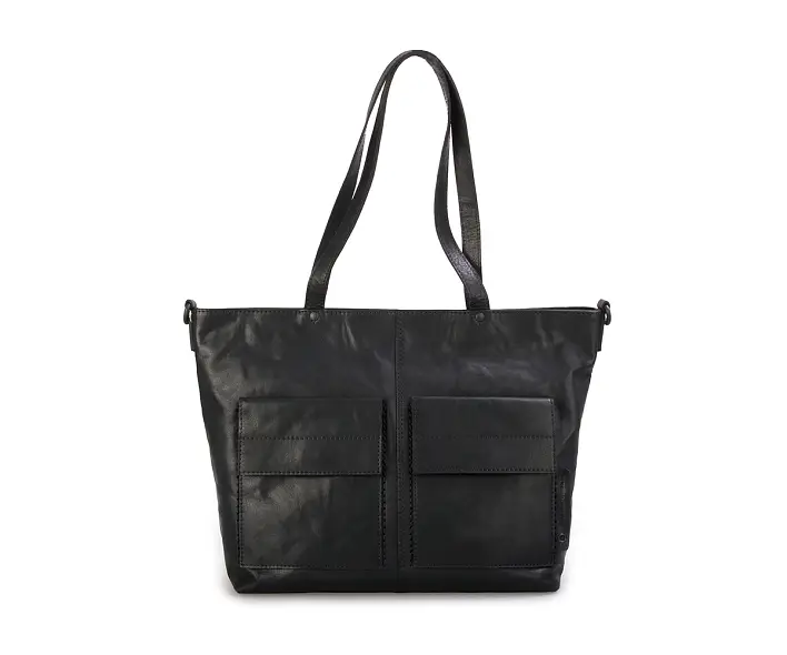 černá kožená kabelka Spikes and sparrow 9226000