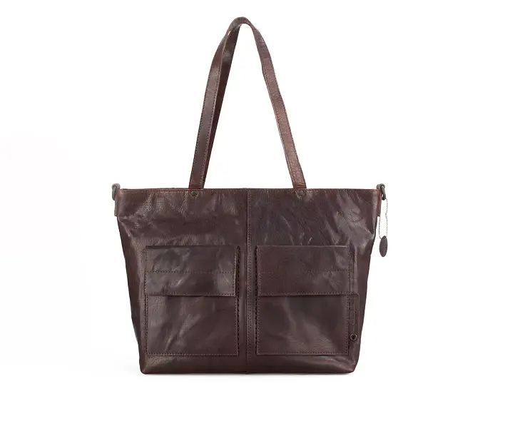 hneda kožená kabelka Spikes and sparrow 9226001