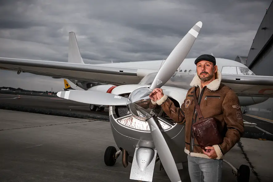 Pánská hnědá kožešinová pilotka JACK