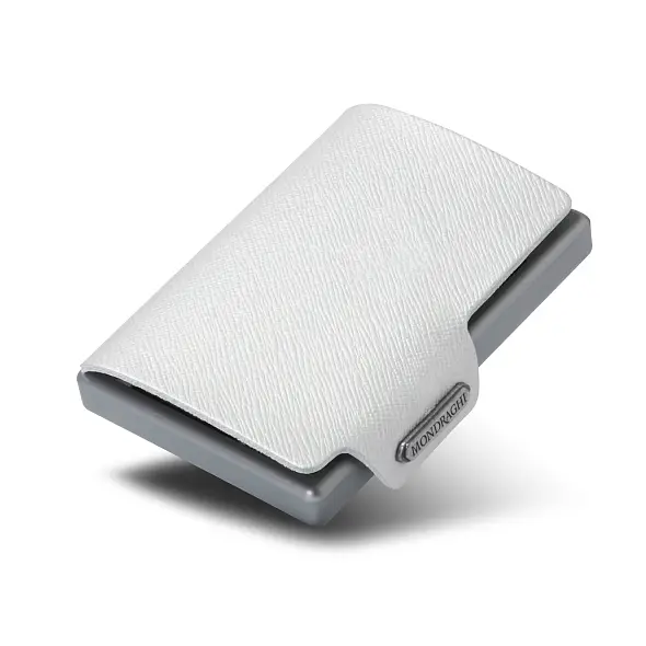 kožená minipaněženka Mondraghi Saffiano Silver