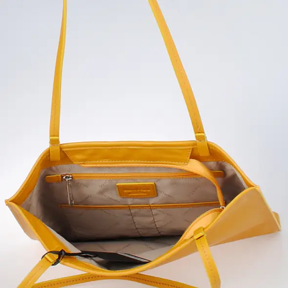 Žlutá kožená kabelka Gianni Conti