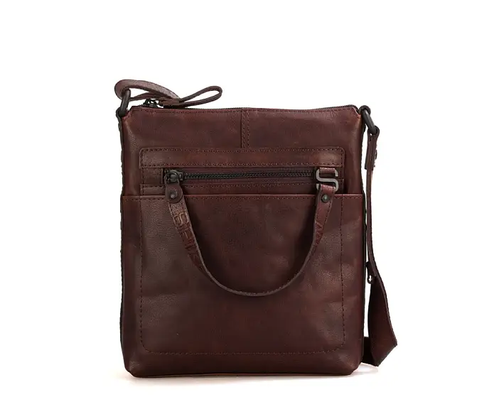 hnědé kožené crossbody B115001