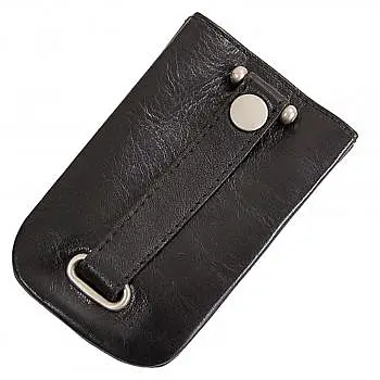 černá kožená klíčenka 