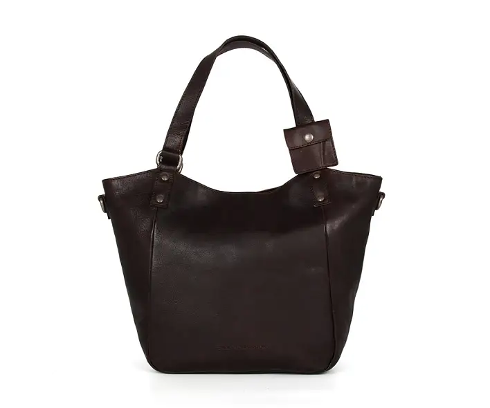 Čokoládově hnědá kožená kabelka 30316067