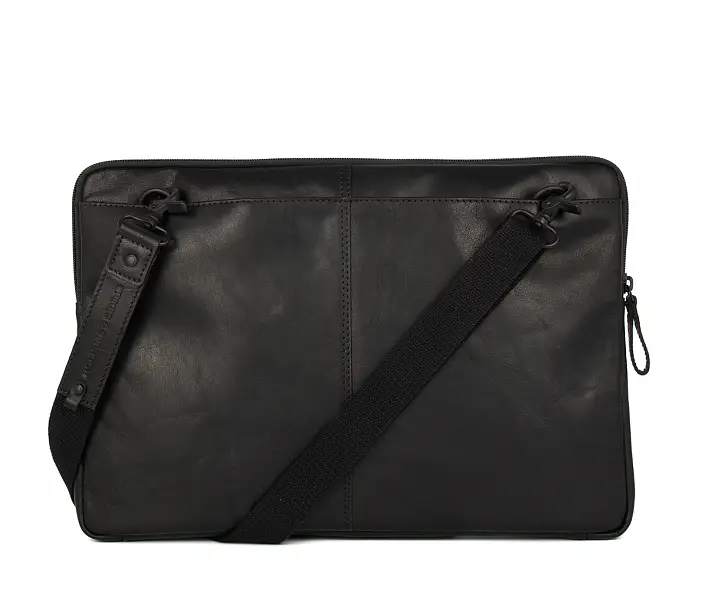 Černá kožená taška na laptop SPIKES & SPARROW