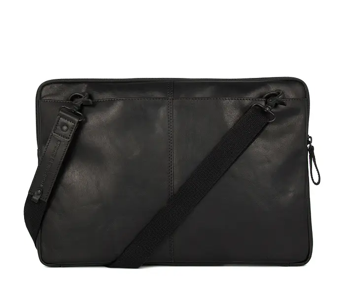 Černá kožená taška na notebook SPIKES & SPARROW