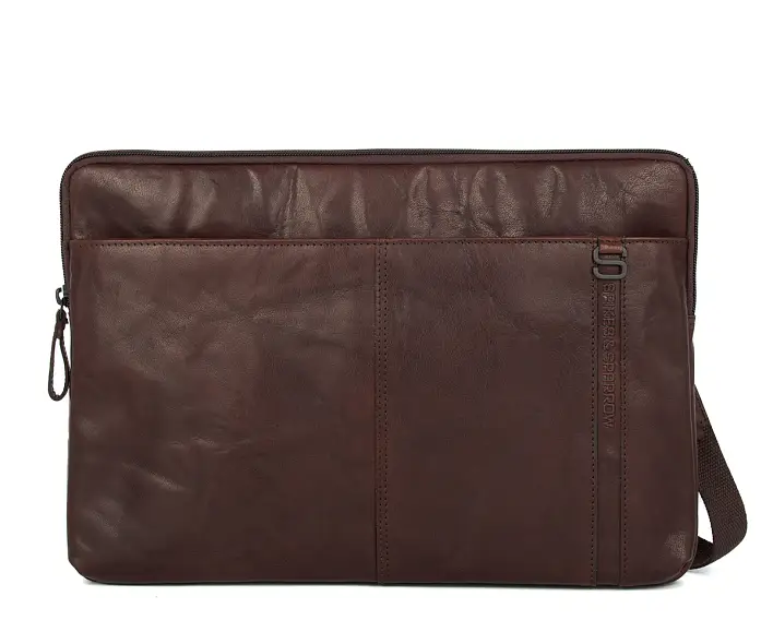 hnědá kožená taška na notebook 38105101