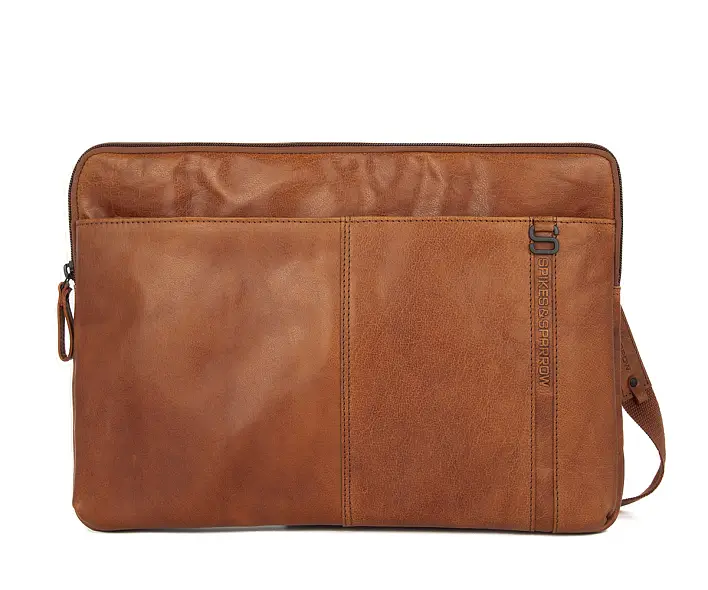 hnědá kožená taška na notebook 38105147