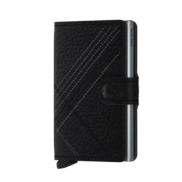Černá peněženka SECRID Miniwallet Stitch Linea Bla