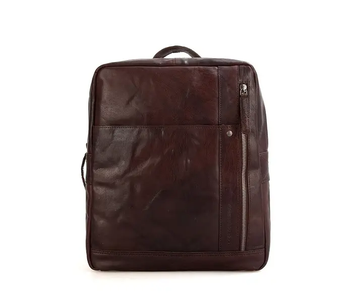 Hnědý kožený batoh 69530B01