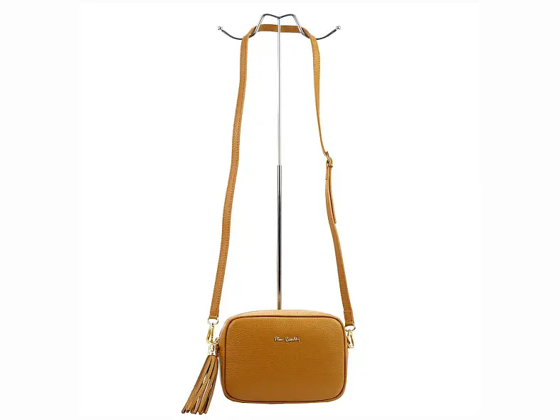 Hnědá kožená kabelka Pierre Cardin