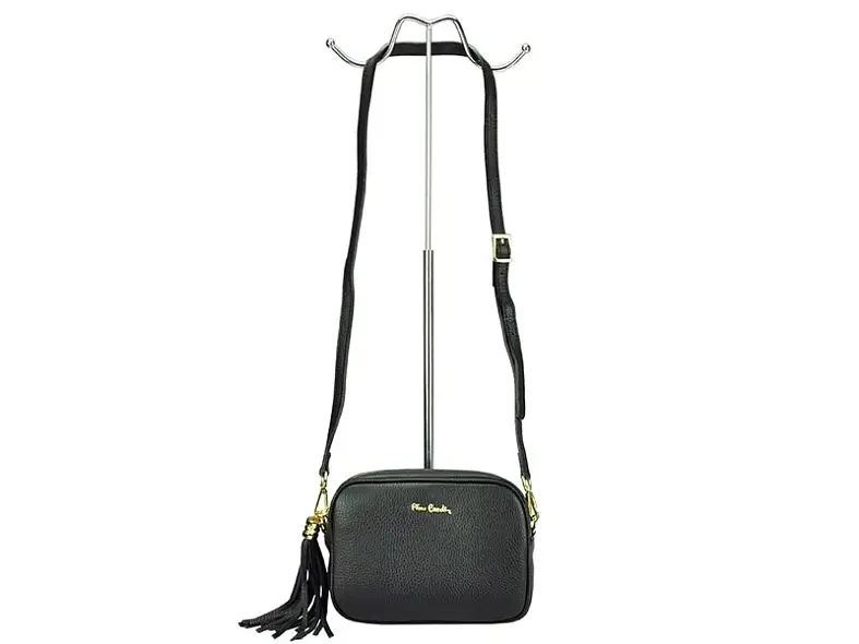 Černá kožená kabelka Pierre Cardin