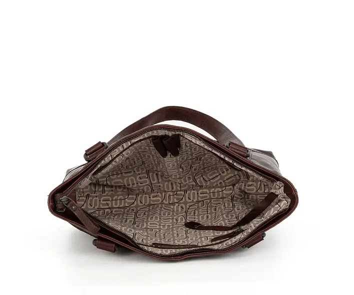 Tmavě hnědá velká kožená kabelka SPIKES & SPARROW