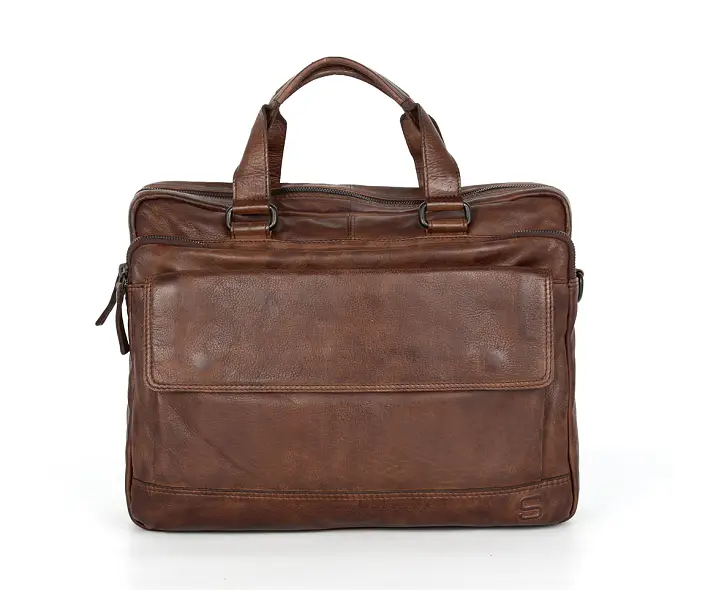 Hnědá kožená taška SPIKES & SPARROW 40737067