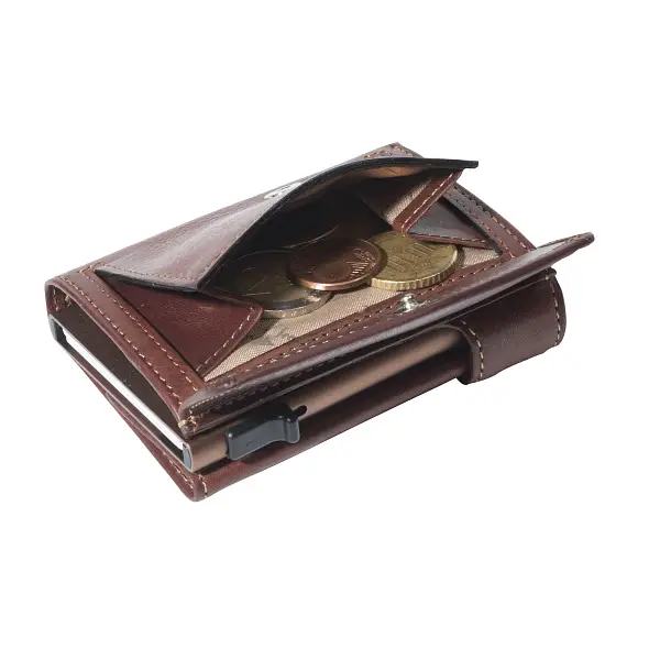 Pánská hnědá kožená minipeněženka Tony Perotti