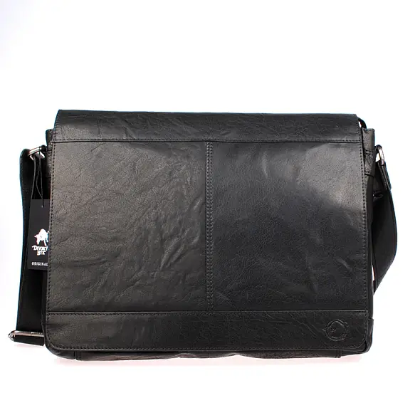 Černá kožená taška Divoký býk