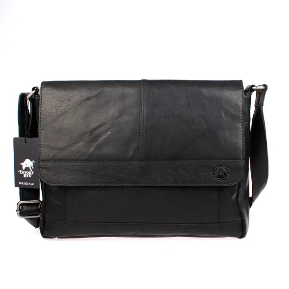 Černá kožená taška Divoký býk