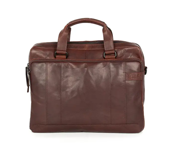 Hnědá kožená taška na laptop 48137001