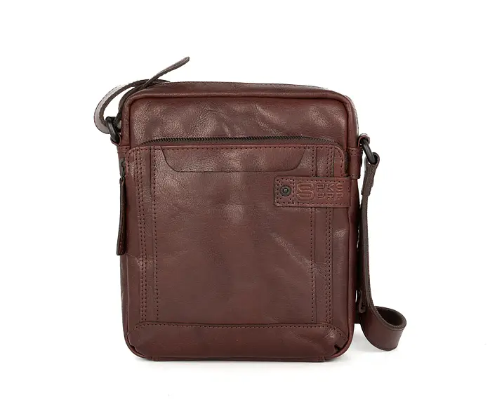 Hnědé kožene crossbody 48141001