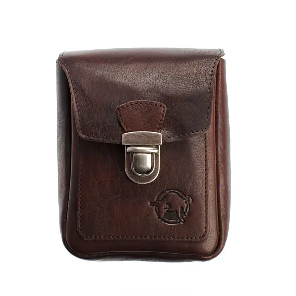 Tmavě hnědá kožená kapsa na opasek Divoký býk