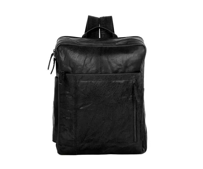 Černý cestovní kožený batoh 50167000
