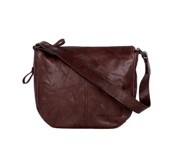 Tmavě hnědá kožená kabelka 50117201