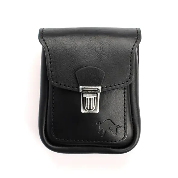 Černá kožená kapsa na opasek Divoký býk