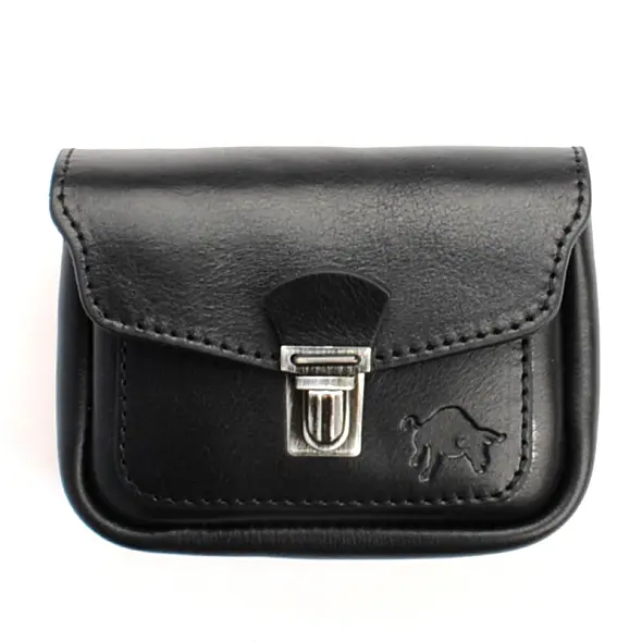 Černá kožená kapsa na opasek Divoký býk