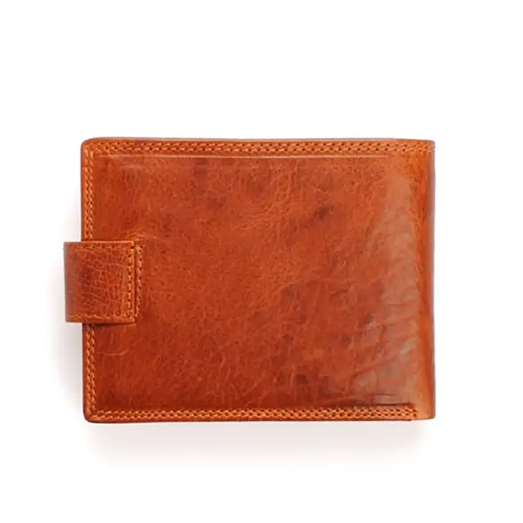 Velká cognac pánská kožená peněženka se zápinkou DIVOKY BYK