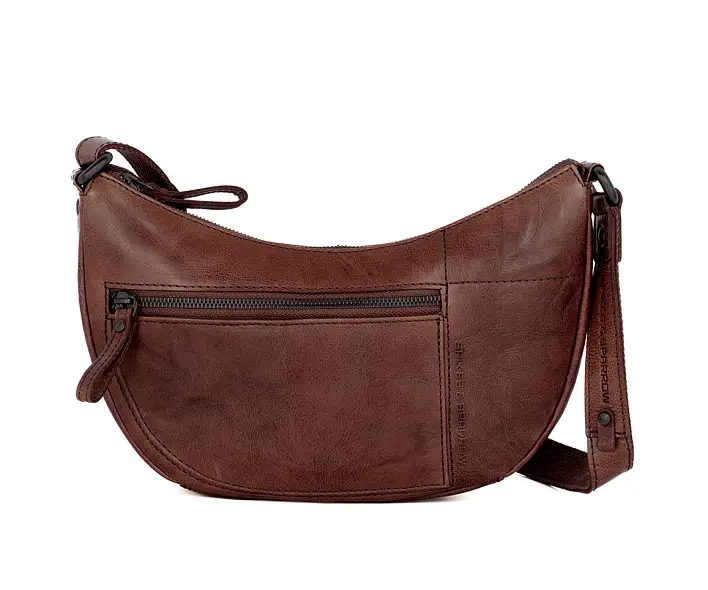 Tmavě hnědá kožená kabelka 58111201