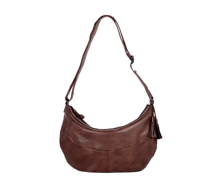 Hnědé kožene crossbody 58711167