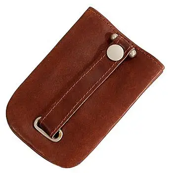 Hnědá kožená klíčenka 