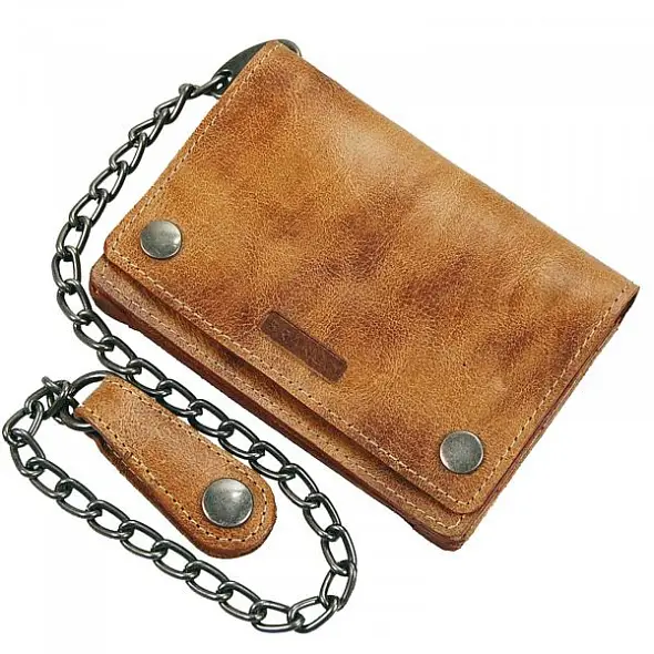 Kožená motorkářská peněženka