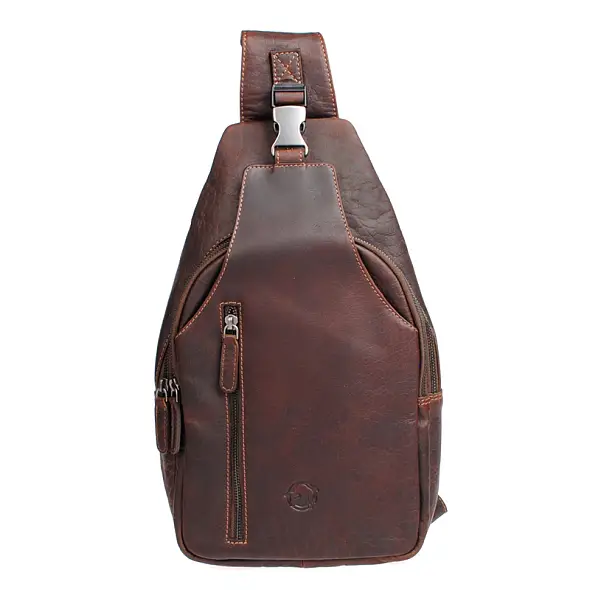 Hnědý městský kožený batoh 