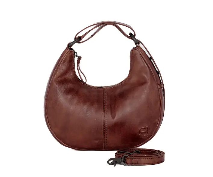 Tmavě hnědá kožená kabelka SPIKES & SPARROW 