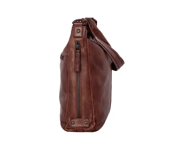 Tmavě hnědá kožená kabelka SPIKES & SPARROW 