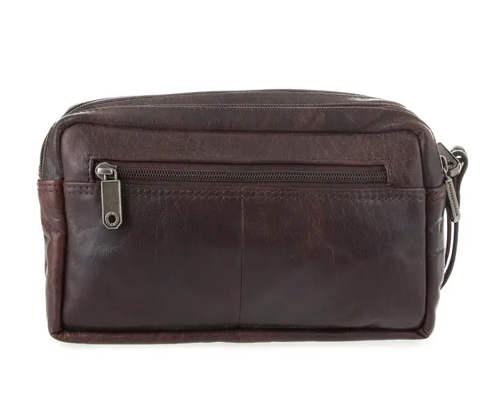 Tmavě hnědá kožená toaletní taška SPIKES & SPARROW